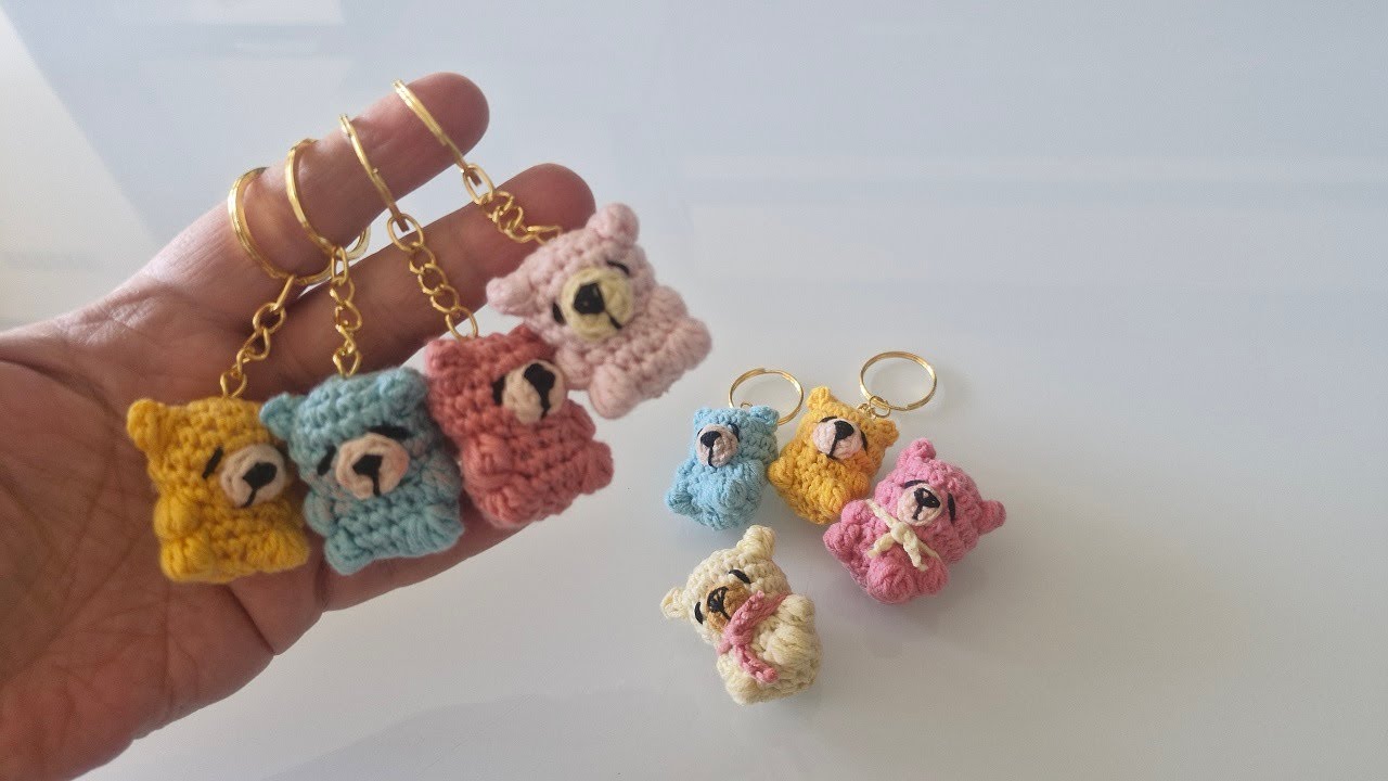 TIĞ İŞİ JELİBON AYICIK ANAHTARLIK YAPIMI (Making crochet jelly bears)
