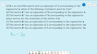 Cracking the GRE Math Subject Test - Linear Algebra #18 (Easy+)