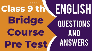 Bridge Course - Pre Test | Class 9th | English | setu Abyaskram | with answers 2022-23 sub. इंग्रजी