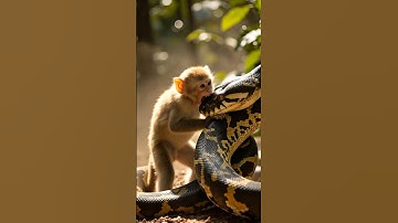 Brave Mother Monkey vs Giant Python | Epic Battle to Save Her Baby 🐵🐍