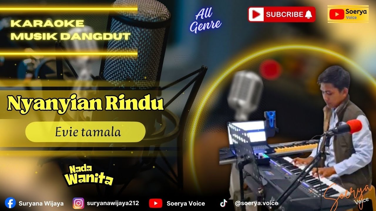 Nyanyian Rindu - Evie Tamala | Karaoke #karaokenadawanita #karaokedangdut 