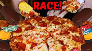 Asmr Race Cheesy Dominos Pizza Behind The Scenes, Full Day Of Eating Street Food Viral Nutella