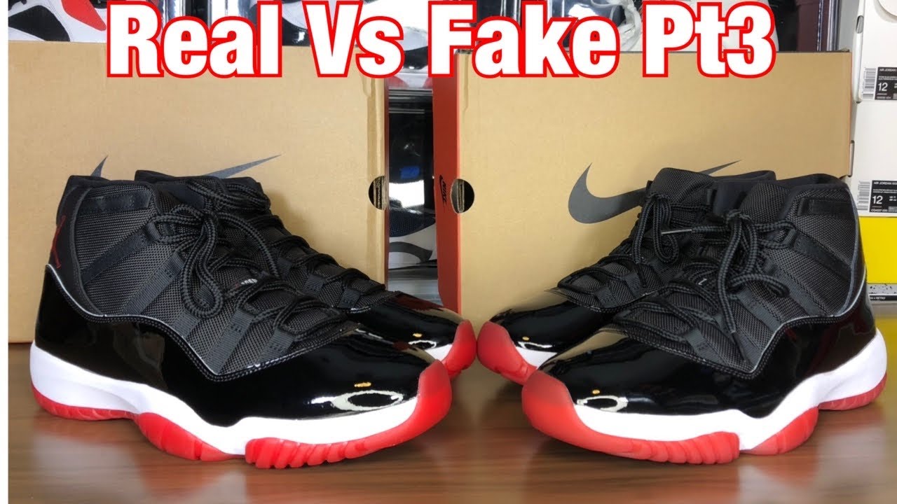 Air Jordan BRED 11 Real Vs Fake Part 3 