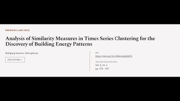 Analysis of Similarity Measures in Times Series Clustering for the Discovery of Build... | RTCL.TV