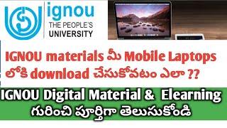 How To Download Ignou Material  ignou distanceeducation egyankosh Ignou Updates In Telugu
