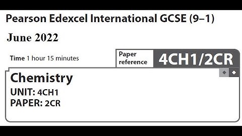 Paper 2CR June 2022 -  IGCSE Chemistry Edexcel - Dr  Hanaa Assil