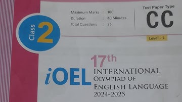 Class 2 English Olympiad question paper 2024-2025 / Olympiad for Grade 2/