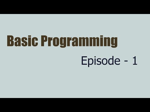 Basic Programming Episode   1