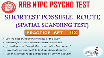 RRB NTPC PSYCHO TEST | SHORTEST POSSIBLE ROUTE PRACTICE SET - 02 || SPATIAL SCANNING TEST