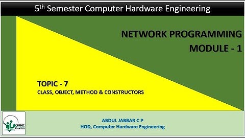 CLASS, OBJECT, METHOD & CONSTRUCTOR | JAVA NETWORK PROGRAMMING