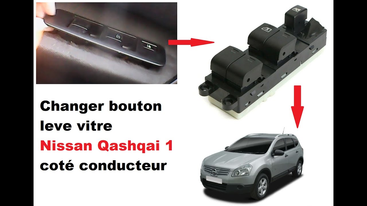 Replace Nissan Qashqai 1 window regulator button on the driver's side 