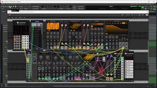 Cardinal patched bass track in Ardour showing CV control from host