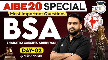 Most Important BSA MCQs for AIBE 20 – Part 2 | Practice Questions by Nishank Sir