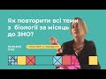 Як повторити всі теми з біології за місяць до ЗНО? | Біологія ЗНО | Екзам