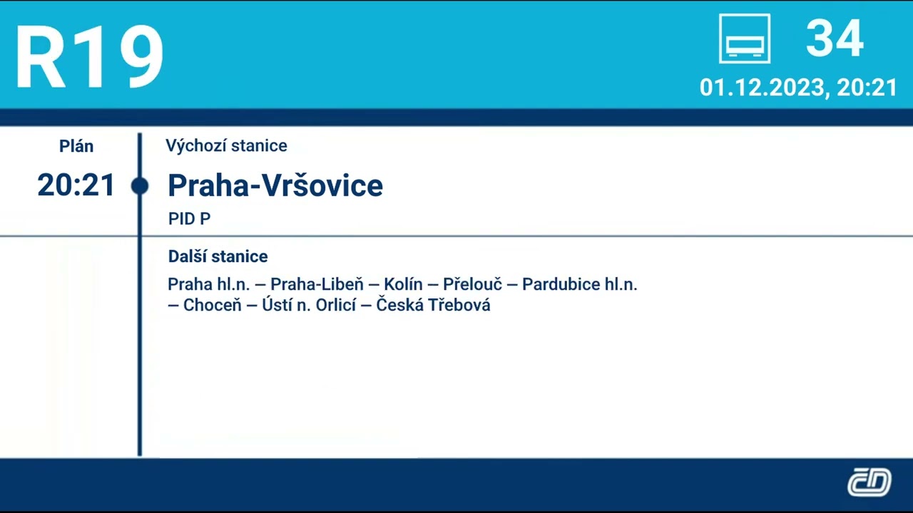 Hlášení ve vlaku (Andula): R 877 Třebovka Praha-Vršovice - Česká Třebová