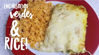 Chicken Enchiladas Verdes with melted cheese & Rice 😋 TT viral recipe, over 2 million views🥰