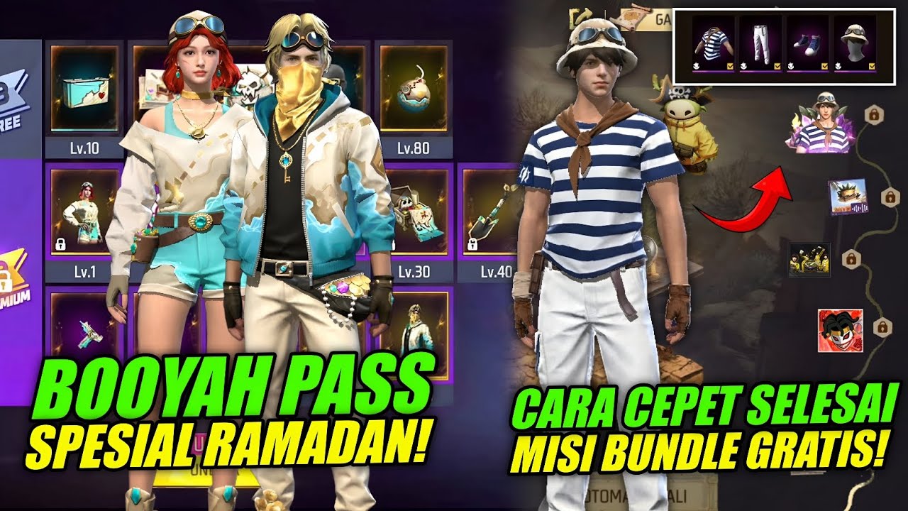 BOOYAH PASS BULAN MARET 2026 SPESIAL RAMADAN FF! CARA CEPAT SELESAIKAN MISI BUNDLE GRATIS 