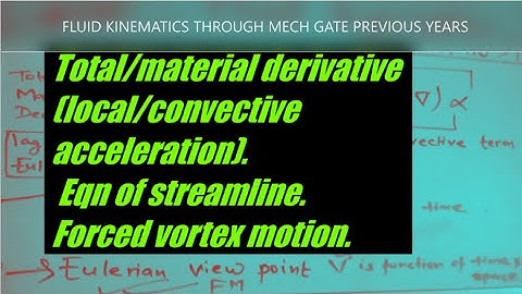 FLUID KINEMATICS PART6 MECH GATE PREVIOUS Yrs.Total/material derivative.forced vortex.streamline eqn