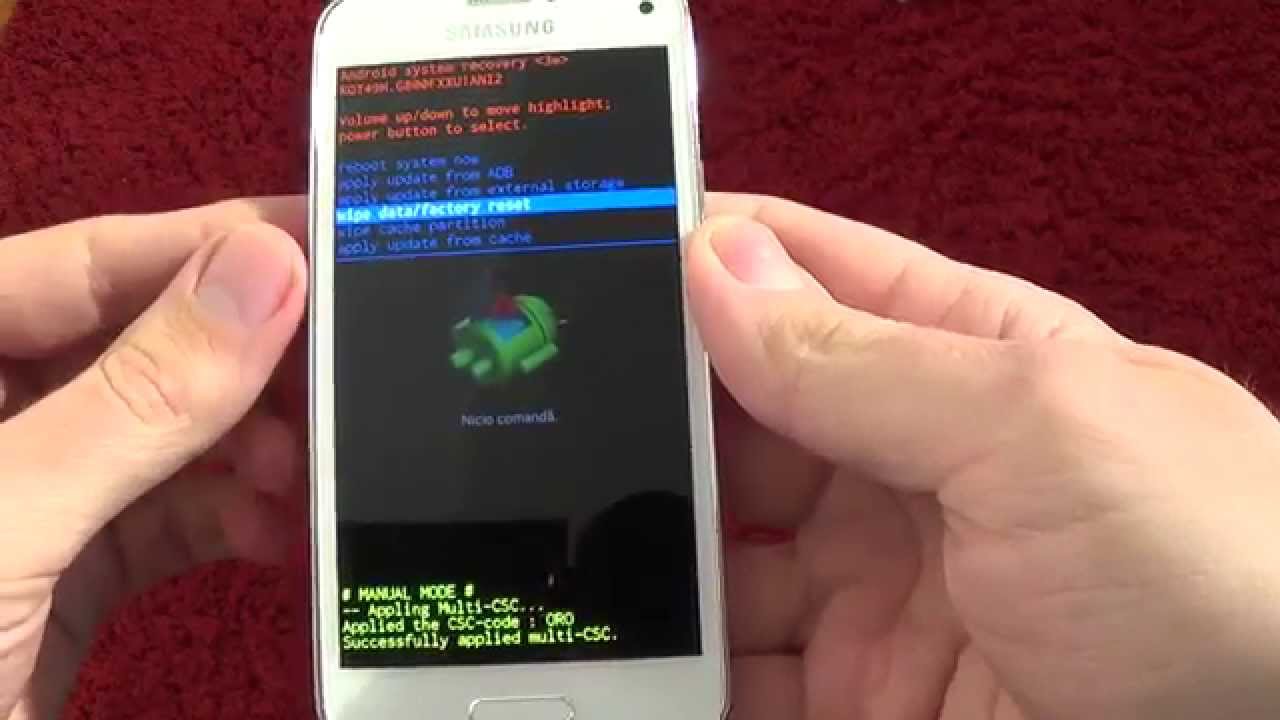 Samsung Galaxy S5 mini G800F hard reset - YouTube