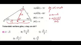 Dik Üçgende 15 Derece Nasıl Kullanılır 15-75-90 Dik Üçgeni