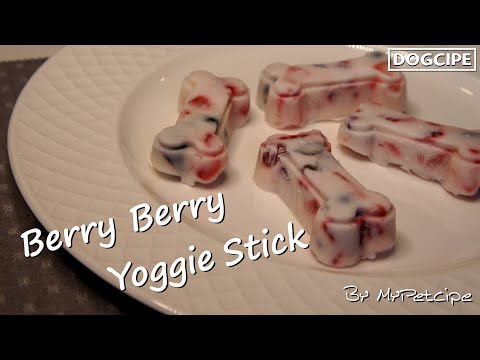 Berry Berry Yoggie Stick | Homemade Dog Treat Recipe | MyPetcipe