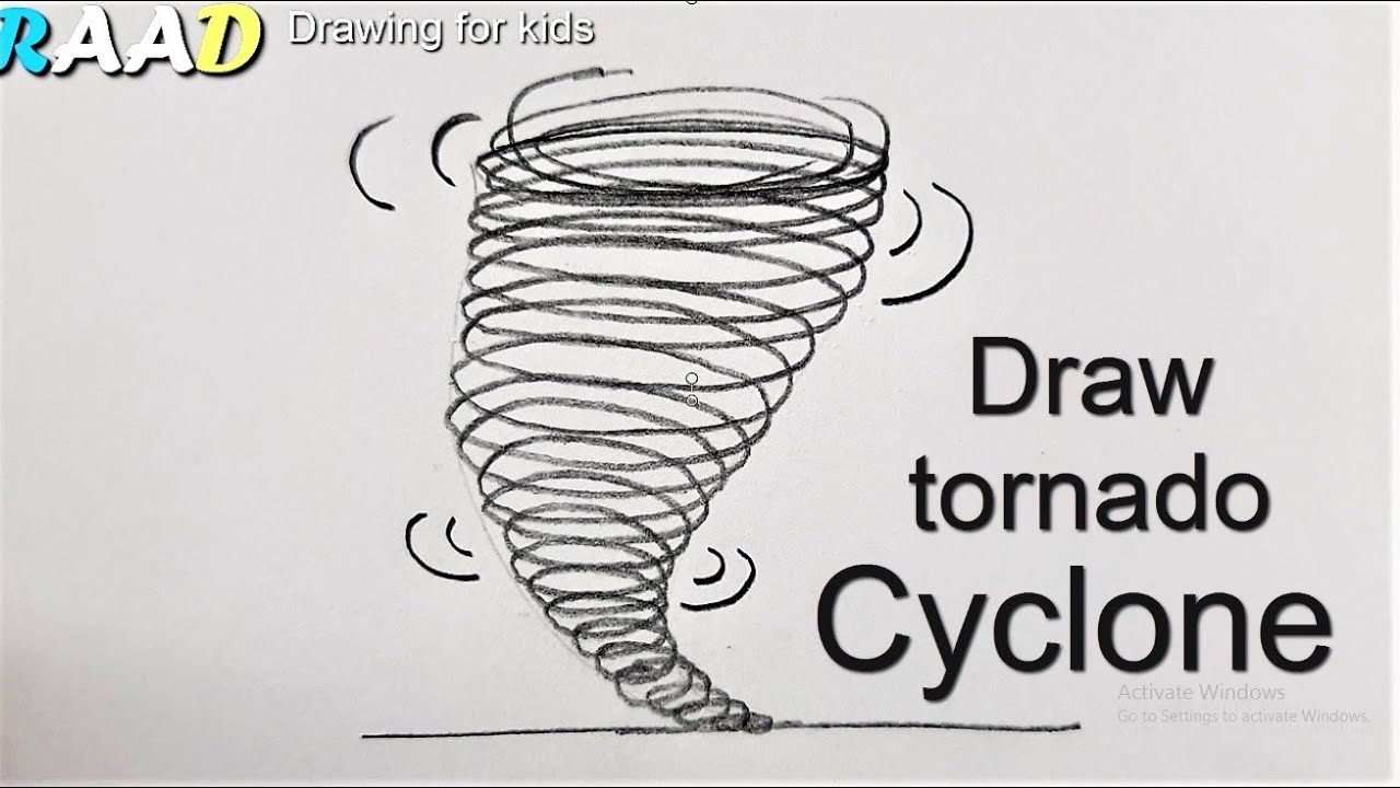 Cyclone scenery Drawing  how to Draw a Storm at Sea  Easy to Draw   YouTube