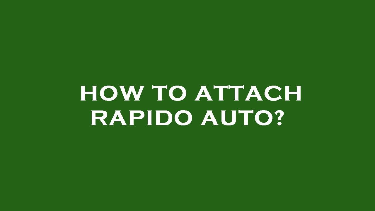 How to attach rapido auto? - YouTube