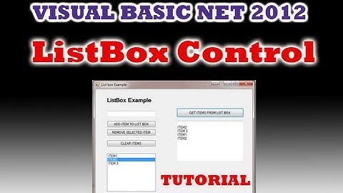VB.NET Tutorial  - List Box (Visual Basic 2008-2012)