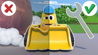 Broken Bulldozer needs a new bucket! | Car Repair | Tom the Tow Truck