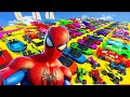 GTA 5 Superhero MEGA Race! 🚗✈️🚁🏍️ Deadpool vs Venom vs Superman – SPIDERMAN 2099 WINS!