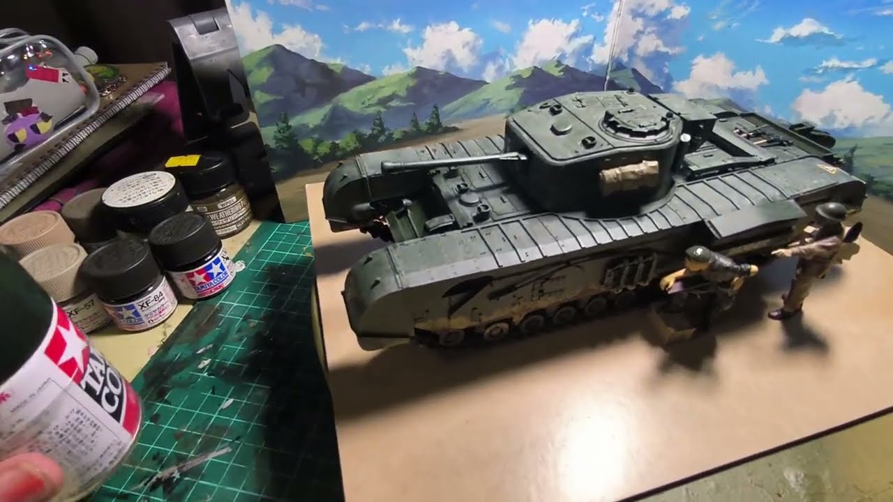 おまたせしましたTAMIYA1/35•イギリスチャーチルクロコダイル戦車が