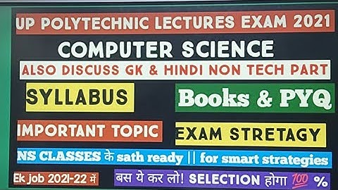 UPPSC POLYTECHNIC COMPUTER SCIENCE EXAM STRATEGY || PYQ || BOOKS || IMPORTANT TOPICS || NS CLASSES