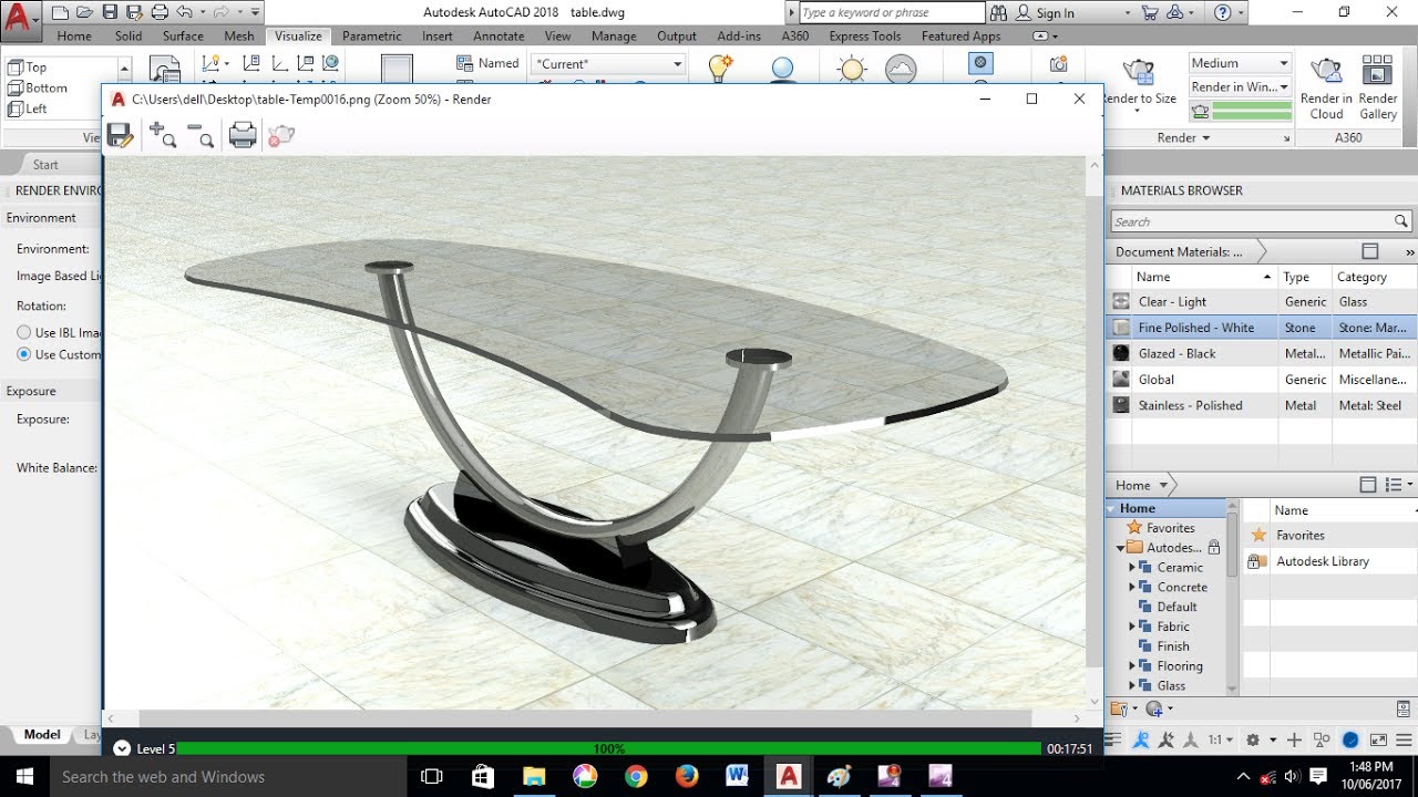 3D Modeling Desk Table Tutorial AutoCAD 2022 YouTube