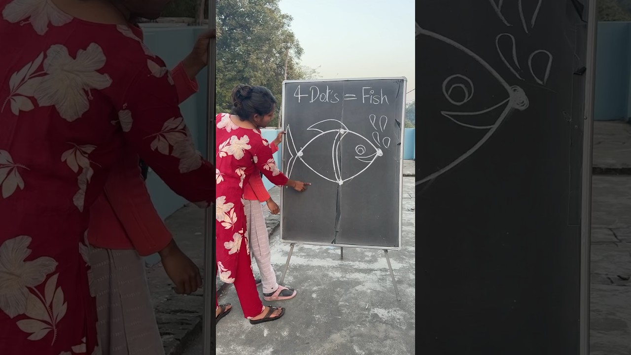 4 Dot’s = Fish 🐟 How to draw amazing fish drawing easy 