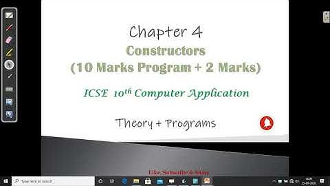 10th Computer Applications - Chapter 4 -  Constructor - theory & Programs