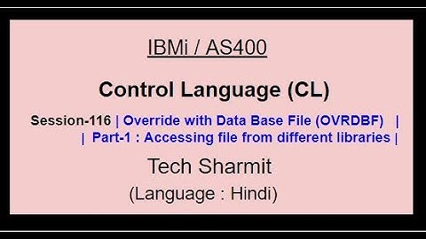 Override with Data Base File (OVRDBF)  (Part-1) | IBM i | AS400 | CLLE | cl programming in IBM i  |