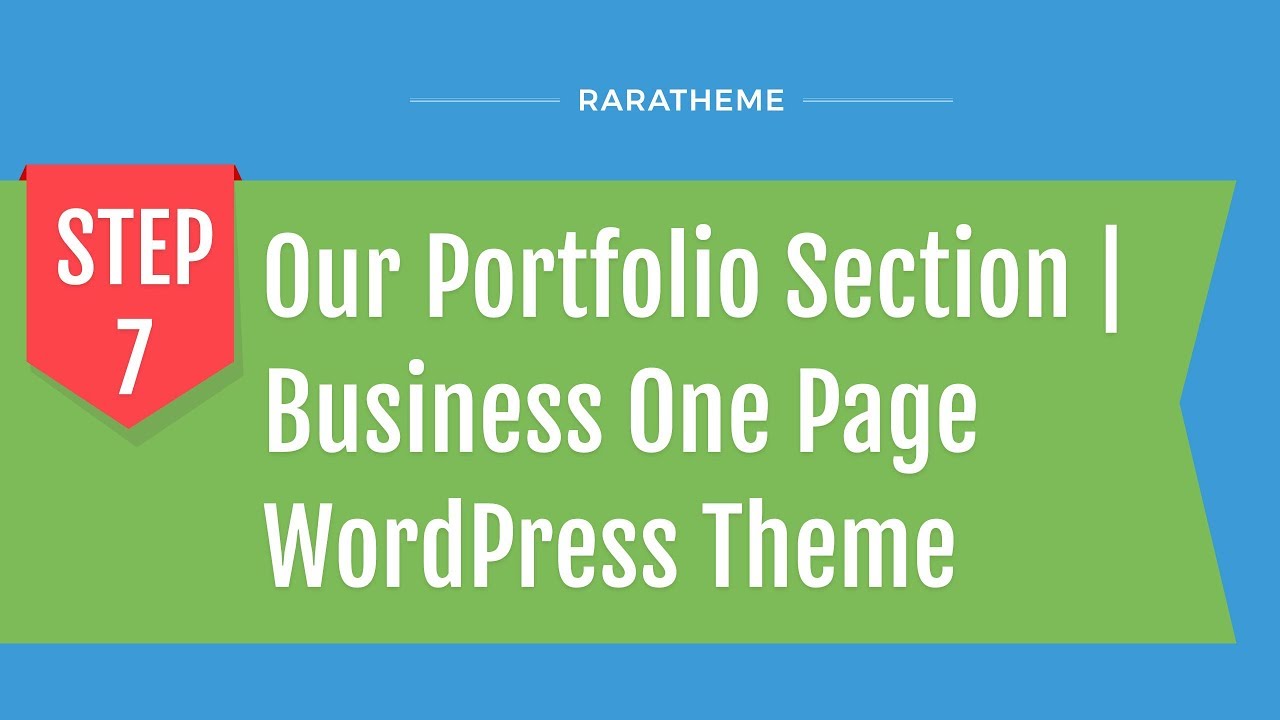 Step 7: Our Portfolio Section | Business One Page WordPress Theme - YouTube