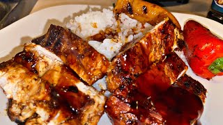 How to make Grilled Teriyaki chicken \/Sticky white rice