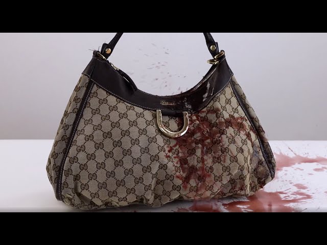 How to clean the inside of a leather handbag (MUST SEE GUCCI BAG  CLEANING!!) 