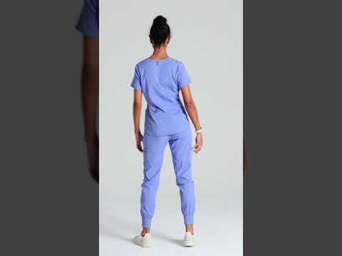 Grey's Anatomy Spandex-Stretch Carly Women’s Antimicrobial Sport Neck Scrub Top