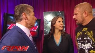 Raw - Mr. McMahon gives Triple H his match with Curtis Axel but The Game doesn't want it: June 10, 2013