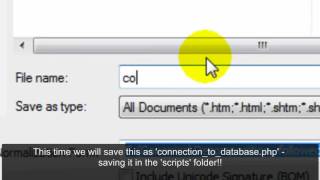 php mysql tutorial create and connect to a database using Adobe Dreamweaver