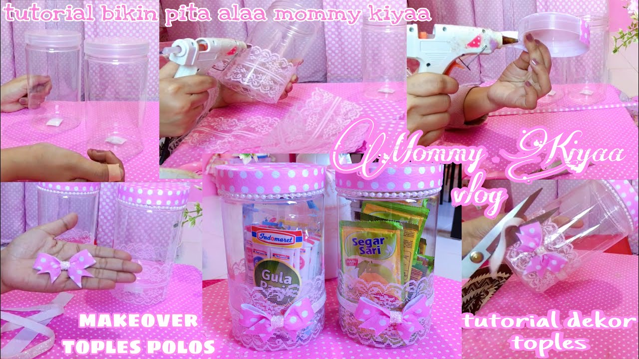 TUTORIAL DEKOR TOPLES 🎀 makeover toples polos/bening 🎀 DIY Pita tanpa ikat karet 🎀 MOMMY KIYAA