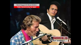 Video thumbnail of "Merle Haggard and Marty Robbins - Today I Started Loving You Again"