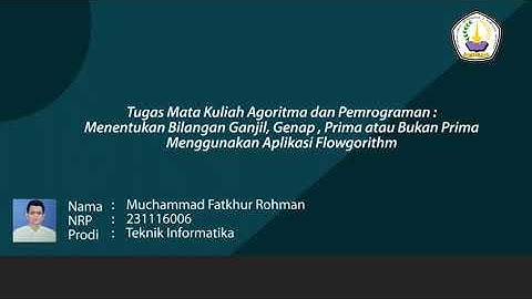 Menentukan Sebuah Bilangan Ganjil, Genap, Prima atau Bukan Prima Menggunakan Aplikasi Flowgorithm
