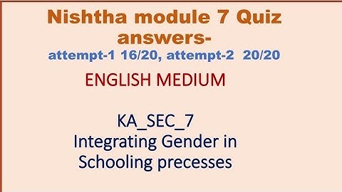 Nishtha module 7 English medium answers || Diksha module 7 English medium answers ||