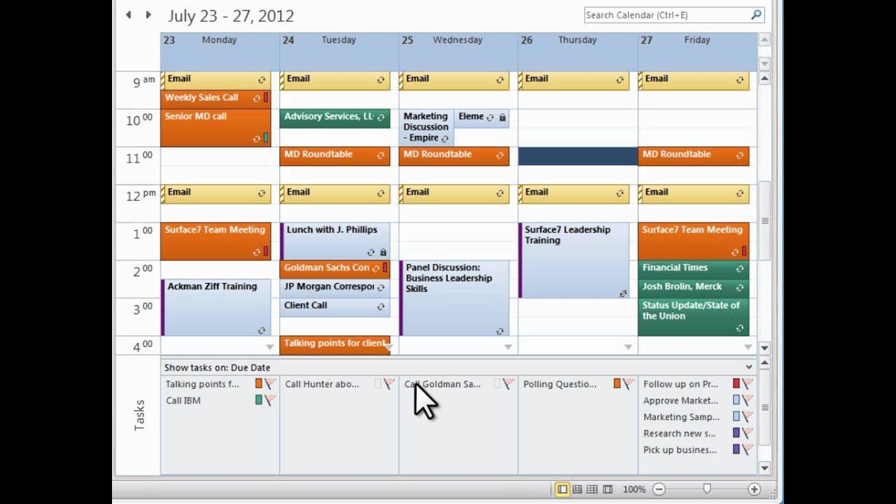 Microsoft Tasks with Calendar Appointments -