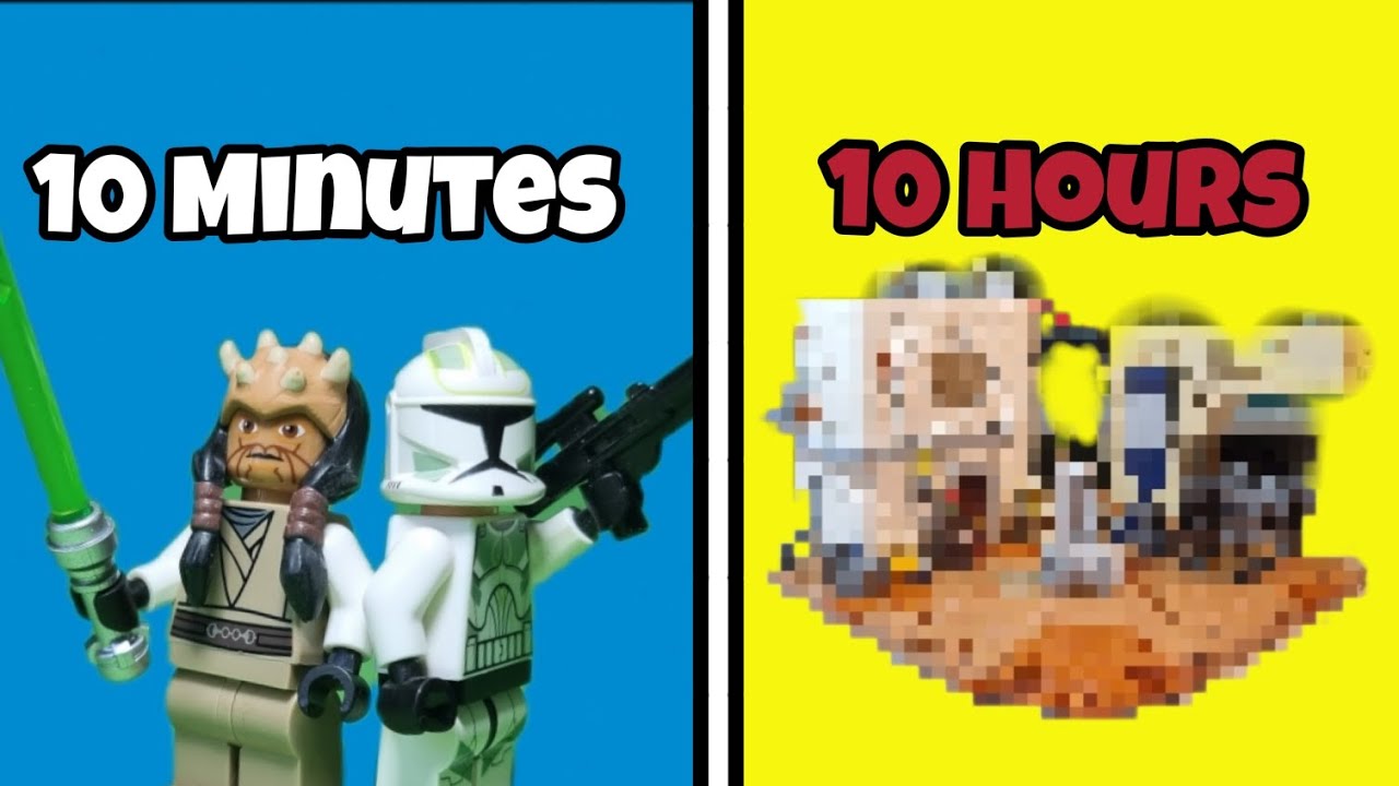 Building Lego Star Wars The Clone Wars MOCs in 10 minutes, 1 hour and 10 hours!