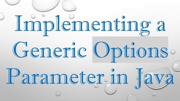 Implementing a Generic Options Parameter in Java