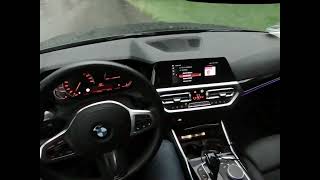 BMW 318d Driving on Heavy Rain Conditions on german Autobahn at Sunset